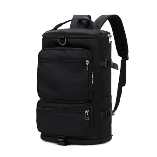 Men's Fitness Travel Bag/Women's Sports Yoga Bag with Shoe Compartment, Carry Weekend/Overnight, Waterproof Camping Backpack, Flight Approved, 35L，Black - color: Black