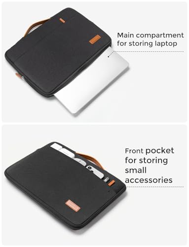 DOMISO 14 inch Laptop Case Sleeve Protective Cover Compatible with 15 inch MacBook Air M4 M3 M2,MacBook Pro,14-15 inch HP Dell ASUS Lenovo Chromebook,Waterproof Computer Cases Bag with Handle,Black - color: Black, size: 14" Laptop/15" for mac book