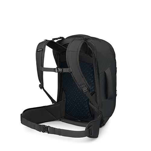 Osprey Farpoint 55L Men's Travel Backpack - Carry On Bag with Personal Item Sized Detachable Daypack, Black, Extended Fit - color: Black, style: 55l - Extended Fit