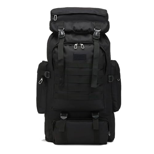 70L Hiking Backpack for Men, Waterproof Lightweight Camping Backpack, Military Rucksack with Molle, 3-Day Assault Pack for Travel, Climbing, Outdoor Sports(Black) - style: Black