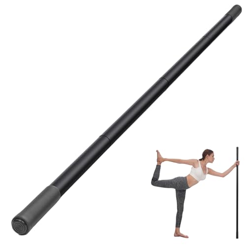 Sturdy Steel Yoga Stick Stretching Stick with Non-Slip Ends & Foam Handles for Mobility Flexibility Balance Exercise Pole for Fitness Posture Correction