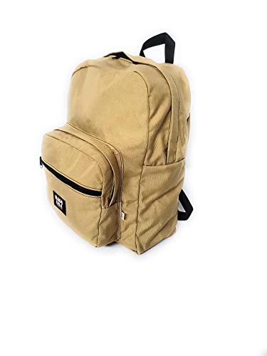 Backpack With Front Pockets To Carry Heavy Books,University Backpack With Padded Shoulder Straps Made in USA. (Khaki)
