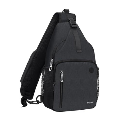 MOSISO Sling Backpack Bag, Crossbody Shoulder Bag Travel Hiking Daypack Chest Bag with Front Square Pocket&USB Charging Port - color: Slate Gray