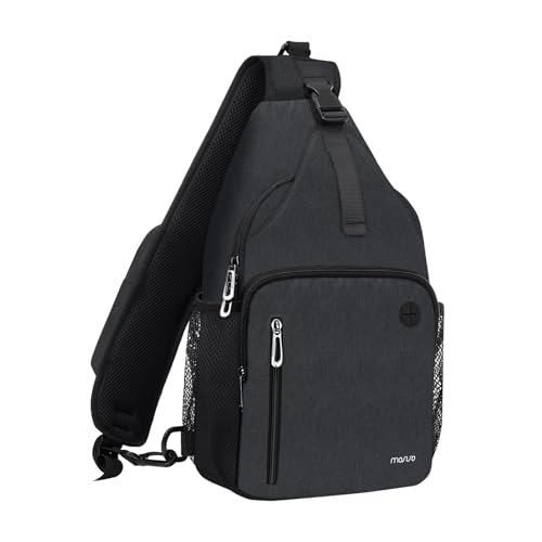 MOSISO Sling Backpack Bag, Crossbody Shoulder Bag Travel Hiking Daypack Chest Bag with Front Square Pocket&USB Charging Port - color: Slate Gray
