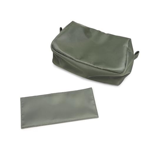 Organizer Bag Lightweight Cosmetic Bag with Ring Clasp Perfect Travel Makeup Bag for Women nylon Stand Up Design (Army Green/Nylon) - color: Army Green/Nylon