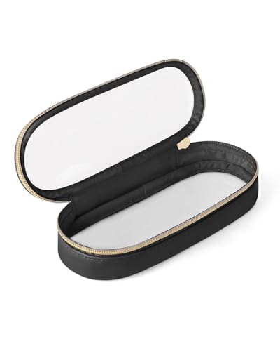 Soimeat Clear Travel Makeup Brush Holder, Leather Makeup Brush Toiletry Bag, Portable Cosmetic Brush Case, Transparent Waterproof Makeup Brush Storage Bag, Black, Large - color: Black, size: Large