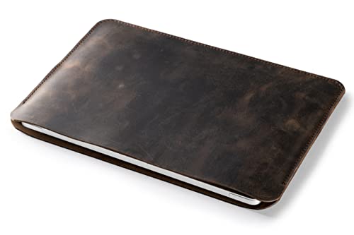Leather HP Laptop Sleeve, Handmade Slim Case for HP Envy 17" - color: Chestnut