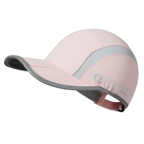 GADIEMKENSD Reflective Folding Outdoor Hat Unstructured Design UPF 50+ Sun Protection Sport Hats for Womens and Mens - color: Light Pink