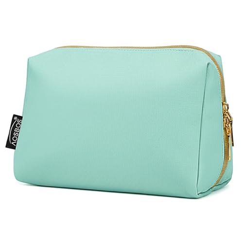 Aosbos Small Makeup Bag Travel Size Cosmetic Bags for Women Small Zipper Pouch with Inner Compartments | Idea for Purse Organizer (Green) - color: Mint Green