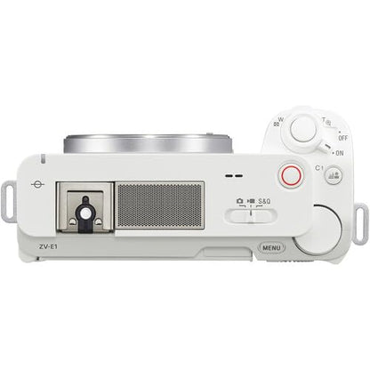 Sony ZV-E1 Mirrorless Camera (White) Bundle with Backpack, Monopod, Tripod, 2 x 64GB SD Card, & More - style: Plus