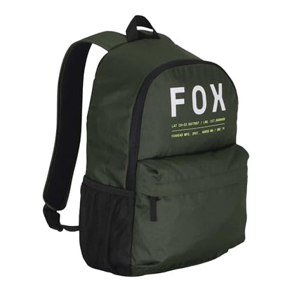 Fox Racing Clean Up Backpack, Slim Everyday School & Street Bag with Laptop Sleeve, Water Bottle Pocket & Adjustable Straps, Dark Sage Green - color: Dark Sage Green