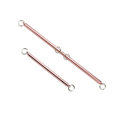 2 Pcs Rose Gold Spreader Bar for Home Gym - Expandable Stainless Steel Bars - Designed for Yoga Flows, Pilates Mat Work, Home Gym Workouts Bar