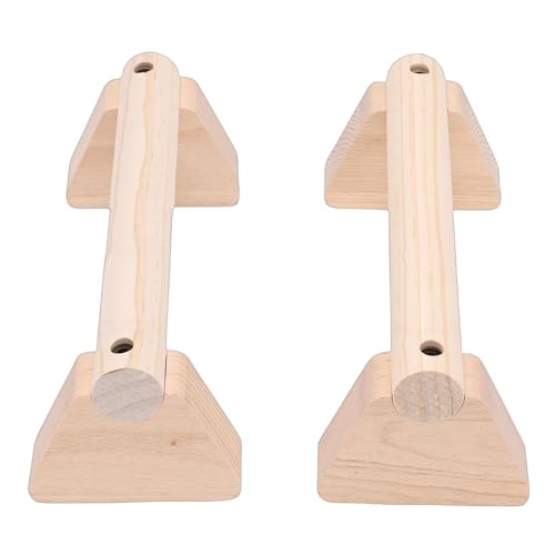 2Pcs Beech Wood Push Up Bars, Versatile Design for Inverted Push Ups Parallel Bar Support Balance Beam, with Anti Slip Hand Rubbers, for Home Workout Training - size: 25cm