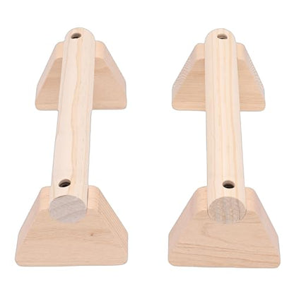 2Pcs Beech Wood Push Up Bars, Versatile Design for Inverted Push Ups Parallel Bar Support Balance Beam, with Anti Slip Hand Rubbers, for Home Workout Training - size: 25cm