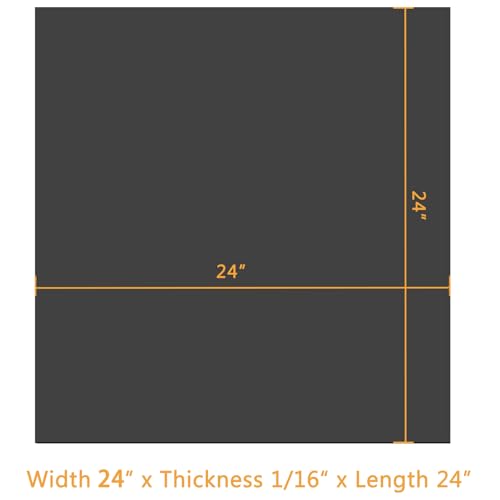 HooTown Solid Rubber Sheets Strips, 24” Wide x 1/16" Thick x 24” Long Neoprene Rubber Rolls Perfect for DIY Gasket Material, Sealing, Liner, Shield, Padding, Mat for Weather Stripping, No Adhesive - size: 24” Wide x 24” Long, style: 1/16" Thick