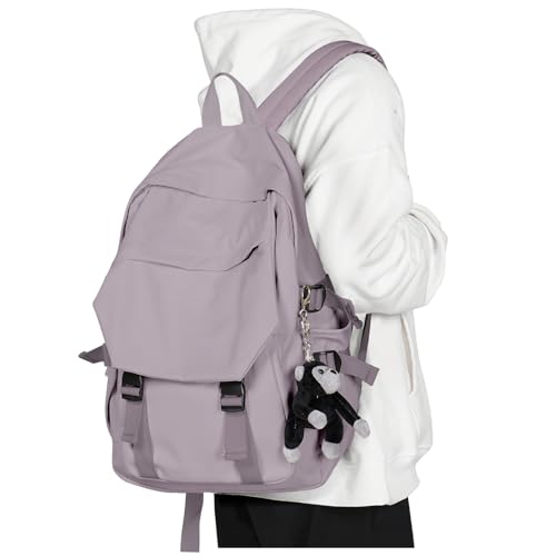 coowoz College Backpack Waterproof Black College Bags For Women Lightweight Travel Rucksack Casual Daypack Laptop Backpacks For Men Women(Pink Purple) - color: Pink Purple, size: Small