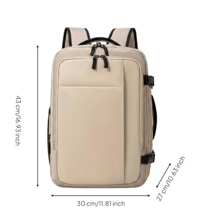 Qianly Travel Backpack with Shoe Compartment Multipurpose Sports Backpack with Separate Shoe Pocket Tear-Resistant for Weekend Trip, Beige, Khaki