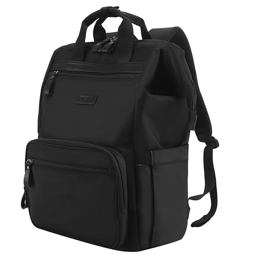 Timeet Laptop Backpack for Women, 15.6 Inch Travel Backpack Purse with USB Charging Port, Waterproof and Anti theft Carry On Backpack for Office College Teacher Women Men, Mousse Black - color: Mousse Black, size: 15.6 Inch