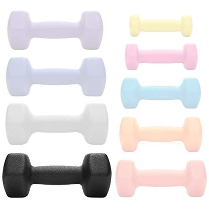 Philosophy Gym Set of 2 Neoprene Dumbbell Hand Weights, Hexagon Shape - style: Black 10 lb Pair