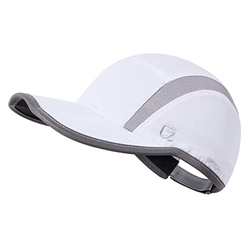 GADIEMKENSD Reflective Folding Outdoor Hat Unstructured Design UPF 50+ Sun Protection Sport Hats for Womens and Mens - color: White