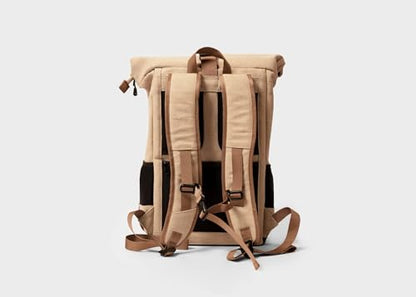 8000Kicks Everyday Hemp Backpack - Lightweight and Weatherproof Backpack for Work and Travel with Anti-theft pocket and Spacious Interior (Beige) - color: Beige and Green