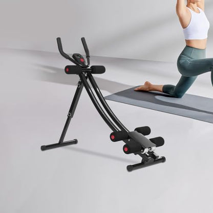 Ab Machine Abdominal Crunch Core Workout Equipment Foldable Exercise Ab Trainer Machine Coaster Abdominal/Core Fitness All Training Equipment Levels for Home & Gym - size: 35.4*15.7*34.6in Black