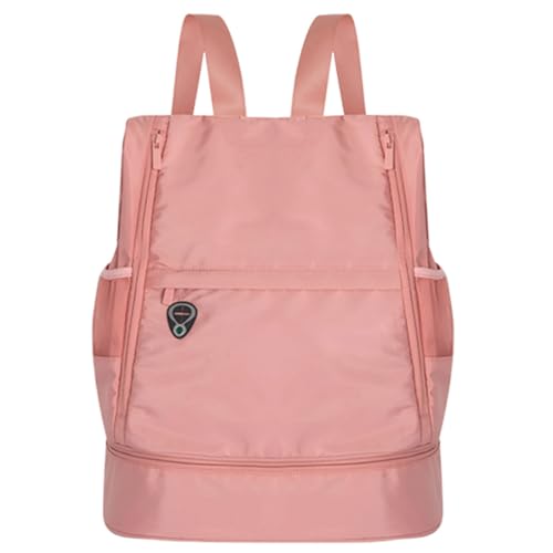 BESTYASH Waterproof Casual Backpack Travel Bag with Wet Dry Separation Lightweight Portable Daypack for Gym Swim Sports Pink