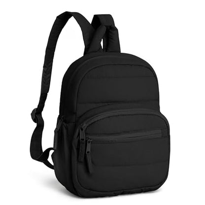 Lightweight Mini Backpack for Women,Taslan Durable Daypack,Casual Travel Backpack with Adjustable Straps for Daily,Travel - color: Black
