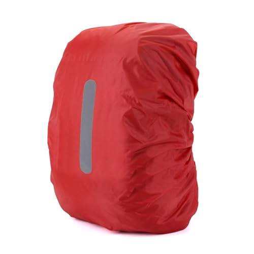 Backpack Rain Cover Waterproof Backpack Cover with Reflective Strips - 10L-70L Bag Rain Protection for Hiking Cycling Travel - color: Red M(26L-40L)