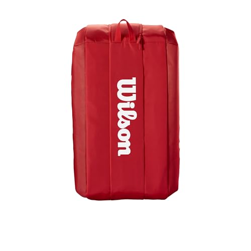 WILSON 2025 Super Tour Red Tennis Racket Bags - size: Racket Bag - Holds up to 15 Rackets