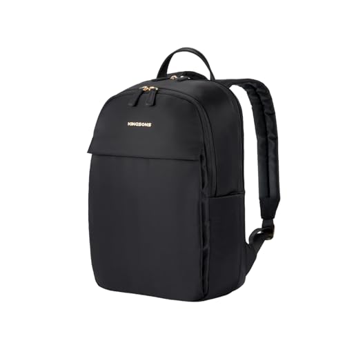 Kingsons Slim Travel Backpack With Luggage Strap,Black Business Backpack, Waterproof Nylon Commuter Bag for Work & Travel,Hiking, Red，Khaki (KS25002-Black-US-1) - color: Ks25002-black-us-1