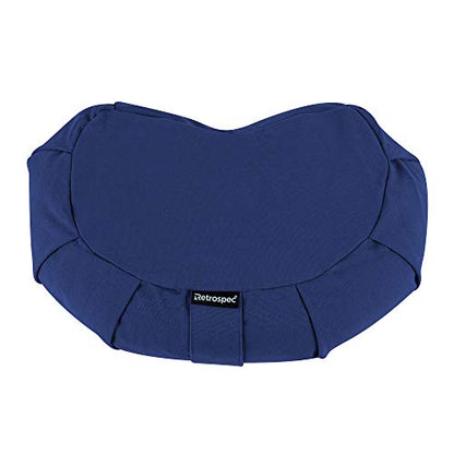 Retrospec Sedona Zafu Yoga Meditation Cushion with Carry Handle and Filled with buckwheat Hulls; Midnight Blue, Crescent - color: Midnight Blue, size: 1 Count (Pack of 1)