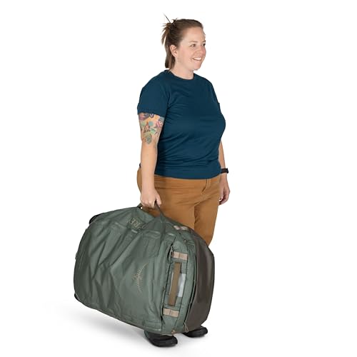 Osprey Transporter Lightweight Travel Duffel Bag - Extra Large Water Resistant Durable Gear Bag for Men and Women - color: Pine Leaf/Earl Grey, style: 95l