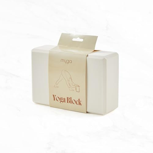 MYGA Yoga Block,Lightweight EVA Foam Yoga Brick,High Density Non-Slip Block for Yoga Poses, Pilates, Balance and Flexibility - color: Cream