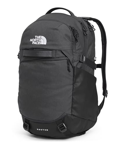 The North Face Router Everyday Laptop Backpack - Daypack, Water Repellent, Laptop Sleeve, Reflective Details, Asphalt Grey Light Heather/TNF Black-NPF, One Size - color: Asphalt Grey Light Heather/Tnf Black-npf, size: One Size