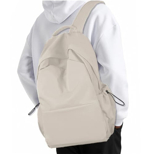 NEOREAL Laptop Backpack for Work, College, Travel, Lightweight Waterproof Daily Backpacks for Men Women, Sport Rucksack Computer Bag Fits 15.6 Inch Notebook, Beige - color: Beige