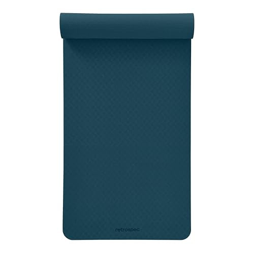 Retrospec Zuma Yoga Mat | 1/2 Inch Thick Non Slip Workout Mat | TPE Exercise Mat for Yoga, Pilates & Stretching | 72x24in - color: Ocean Blue