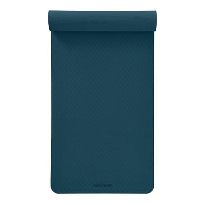 Retrospec Zuma Yoga Mat | 1/2 Inch Thick Non Slip Workout Mat | TPE Exercise Mat for Yoga, Pilates & Stretching | 72x24in - color: Ocean Blue