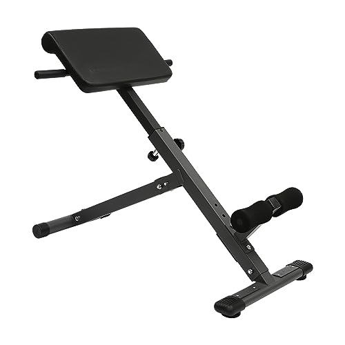 Roman Chair Back Extension Weight Bench Ab Machine Foldable Angle Height Adjustable Sit up Exercise Multi-Functional Workout Home Gym Exercise Equipment Inversion Table for Fitness - color: Black