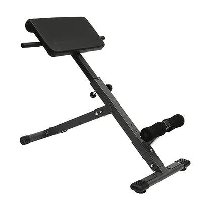 Roman Chair Back Extension Weight Bench Ab Machine Foldable Angle Height Adjustable Sit up Exercise Multi-Functional Workout Home Gym Exercise Equipment Inversion Table for Fitness - color: Black