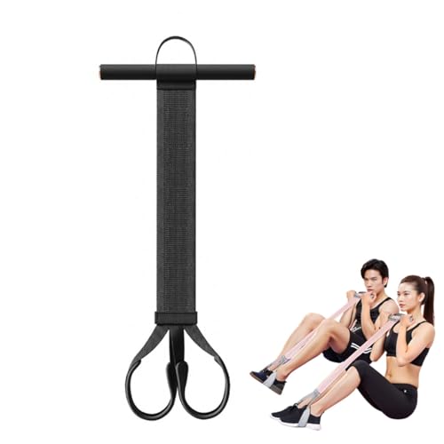 2025 New Yoga Pedal Resistance Fabric Band with Handles Anti-Broken Elastic Sit Up Pull Rope for Strength Training 120lb Full-Body Excercise Band Portable Unisex Resistance Exercise Bands - color: Black