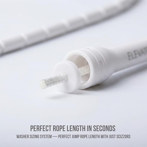 Pro-Grade Beaded Jump Rope for Beginners - color: White