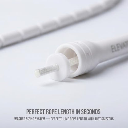 Pro-Grade Beaded Jump Rope for Beginners - color: White