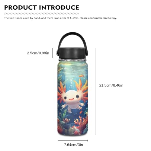 Flashideas Cute Axolotl Backpack for Girls Boys Backpack with Lunch Box Insulated Water Bottle and Water Bottle Sleeve 4Pcs Set 17" Bookbag with Compartments Lightweight School Bag for Kids Elementary - color: Axolotl-5