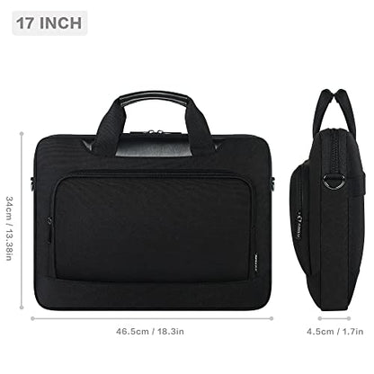 DOMISO 17-17.3 Inch Laptop Bag Large Capacity Laptop Shoulder Case for Dell XPS/Inspiron 17/HP Pavilion 17, Black - color: Black, size: 17 - 17.3 Inch