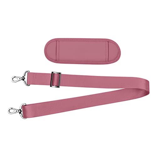 MOSISO 56 inch Shoulder Strap, Adjustable Thick Soft Universal Replacement Non-Slip Fit Padded with Metal Swivel Hooks for Laptop Shoulder Bag/Laptop Messenger Bag/Crossbody Bag, Dusty Rose - color: Dusty Rose