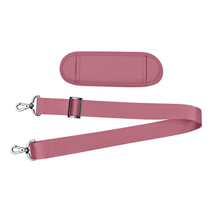 MOSISO 56 inch Shoulder Strap, Adjustable Thick Soft Universal Replacement Non-Slip Fit Padded with Metal Swivel Hooks for Laptop Shoulder Bag/Laptop Messenger Bag/Crossbody Bag, Dusty Rose - color: Dusty Rose