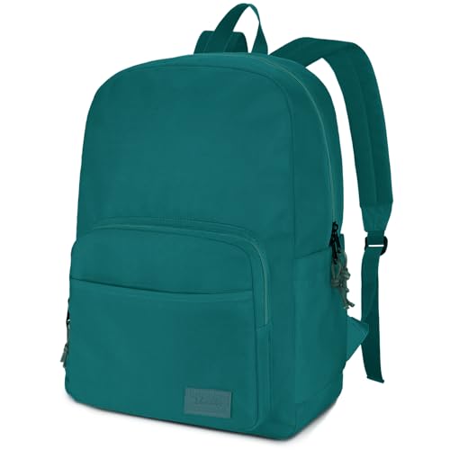 VASCHY School Backpacks, Lightweight Bookbag Schoolbag for Boys Girls Casual Basic Simple Daypack for Men Women Dark Green - color: Dark Green