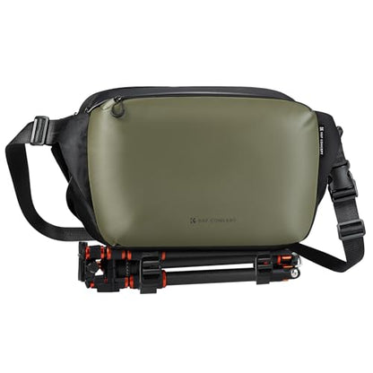K&F CONCEPT Camera Sling Bag Crossbody Bag Waterproof Camera Shoulder Backpack DSLR/SLR/Mirrorless Camera Case - color: 12 Green Large