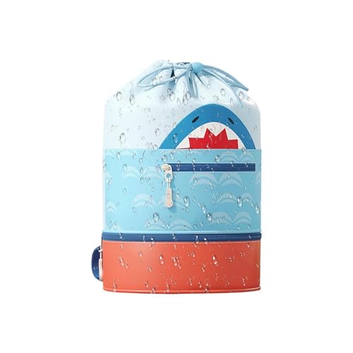 Kids Swim Bag With Wet Dry Separate Pockets, Waterproof Swìm Backpack For Beach Gym School, Lightweight Swim Bag For Kids With Shoe Compartment - color: Blue